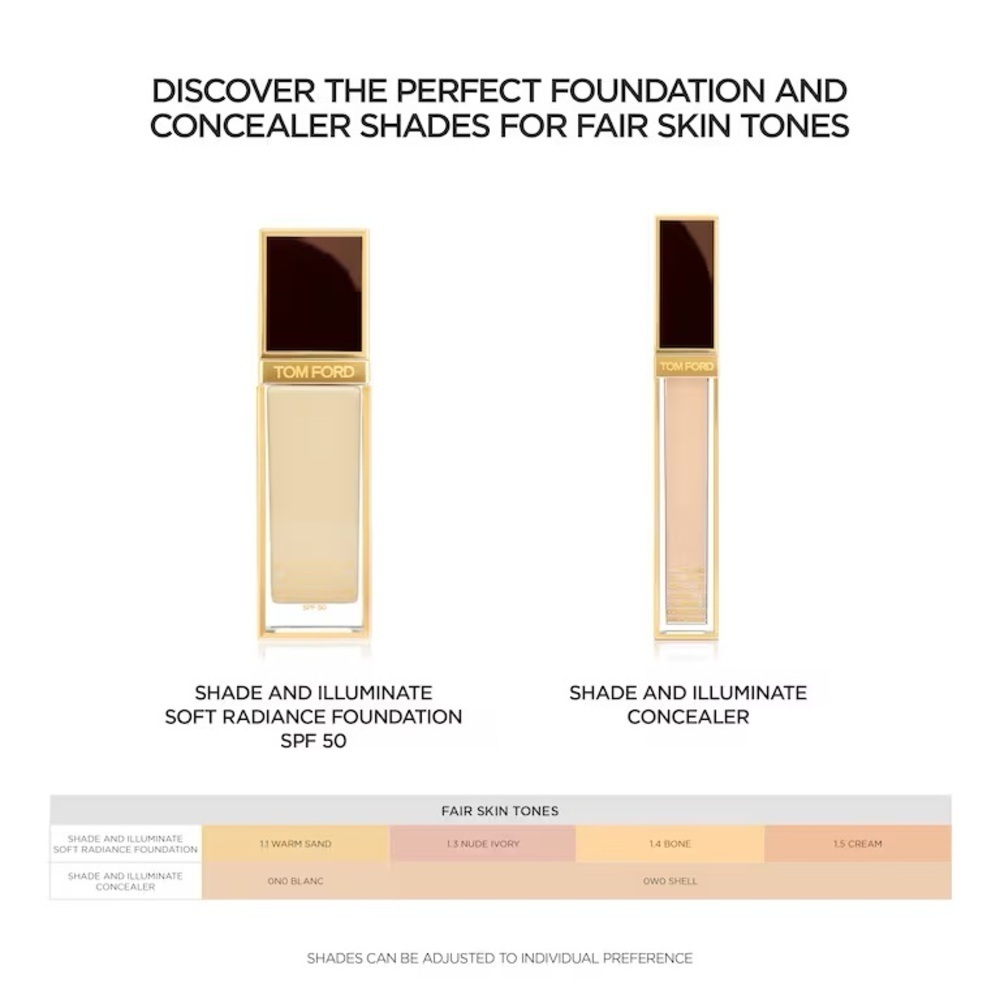 TOM FORD Shade & Illuminate Soft Radiance SPF 50 Liquid Foundation 1.1 Warm Sand - Picture 4 of 7
